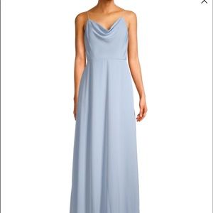 Matte Crepe Cowlneck Gown